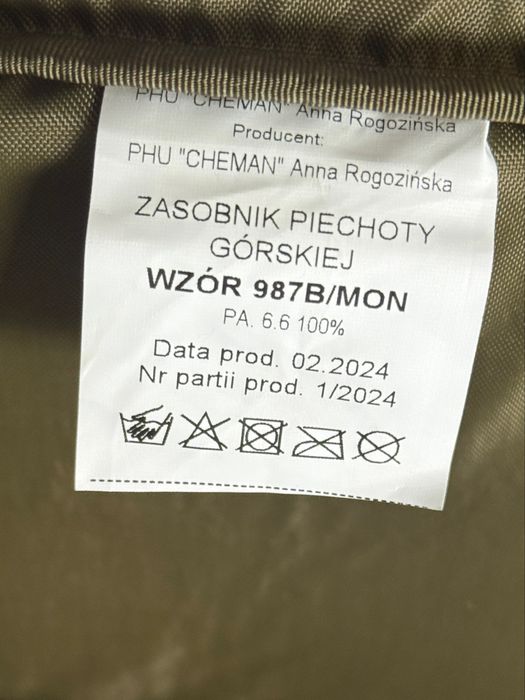 Zasobnik, plecak MON