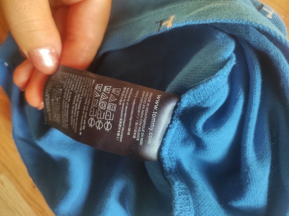 Niebieskie polo podkoszulek Tommy Hilfiger 6-9 mn 68 74