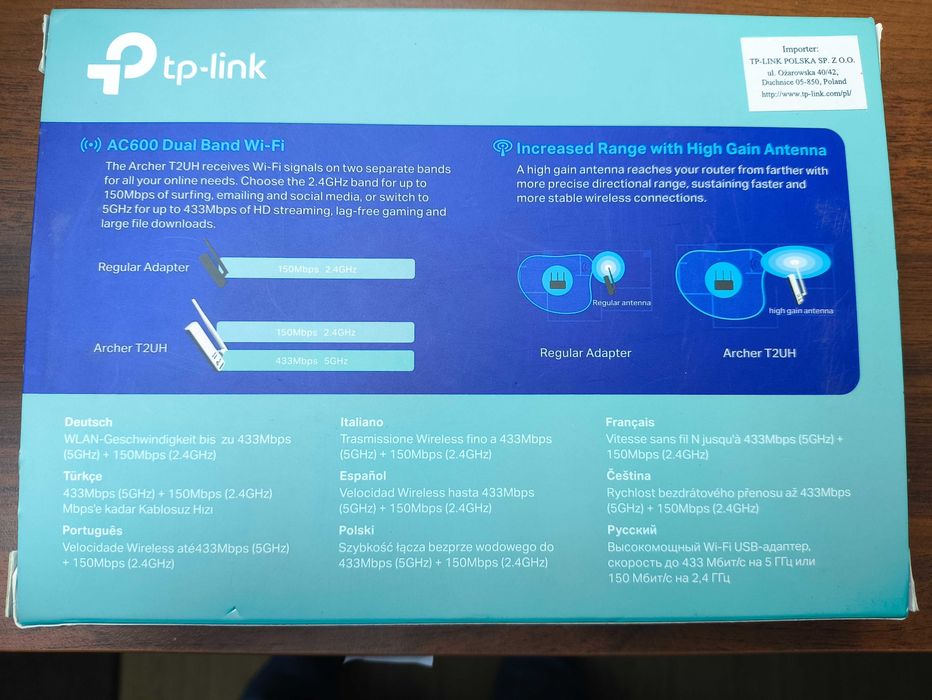 Karta sieciowa zewnętrzna TP-Link AC600 Archer T2UH