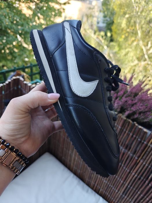 Nike Cortez adidasy sneakersy sportowe męskie skóra czarne 43/44 27,5 cm