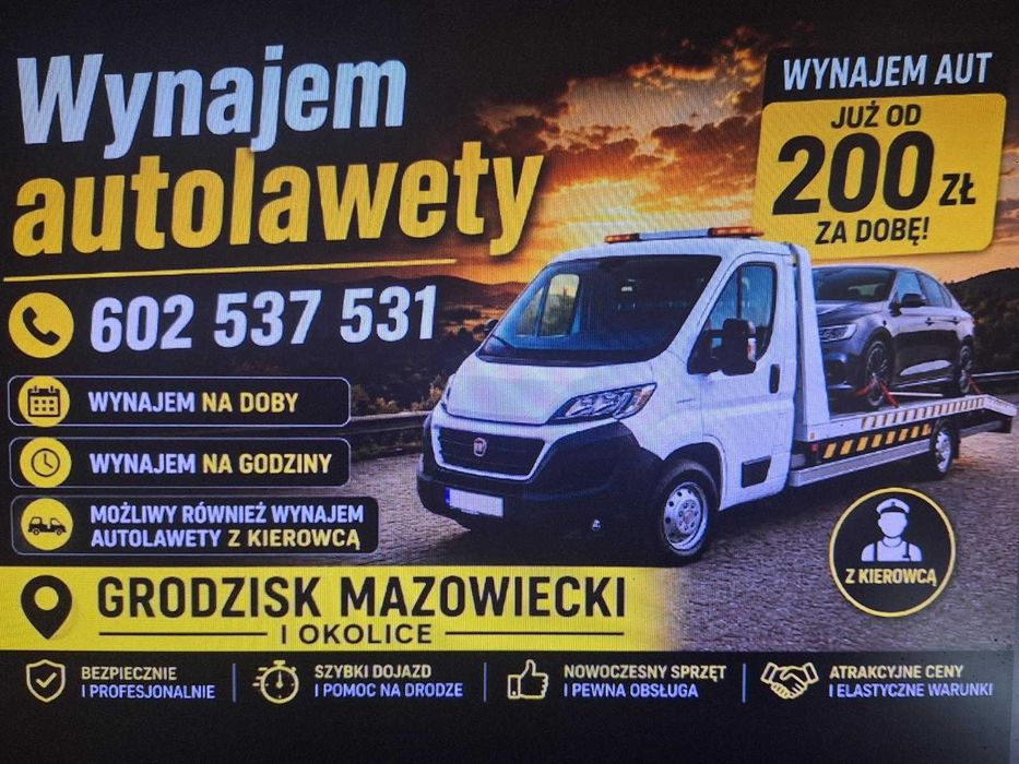 wynajmę autolawetę