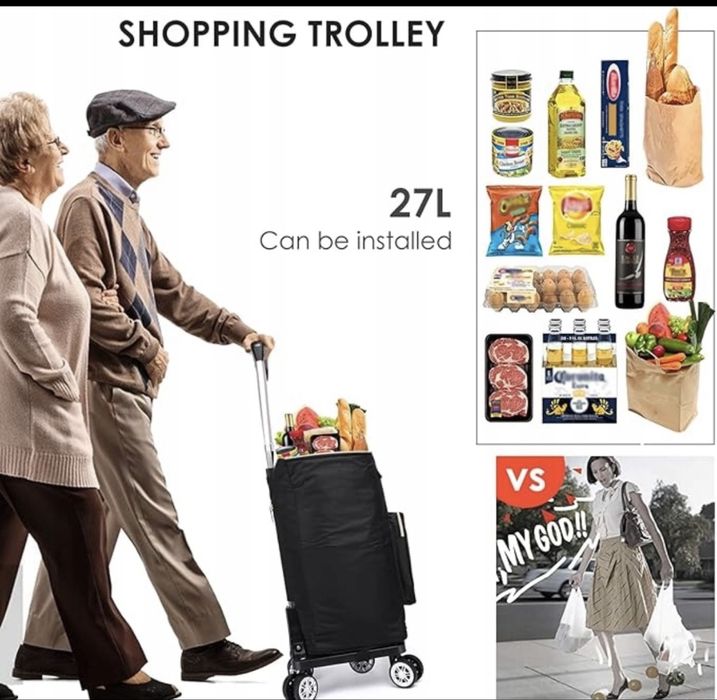Wózek na zakupy na 4 kołach 27l