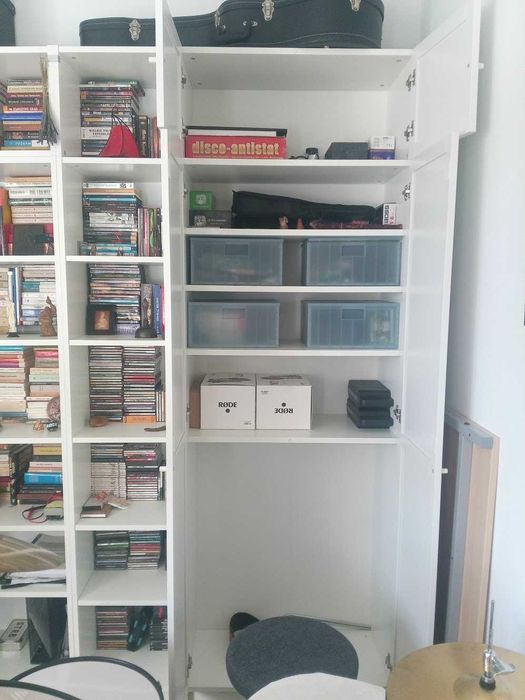 IKEA BILLY 80x39x202 + nadstawka + drzwi OXBERG (szafa), białe używane