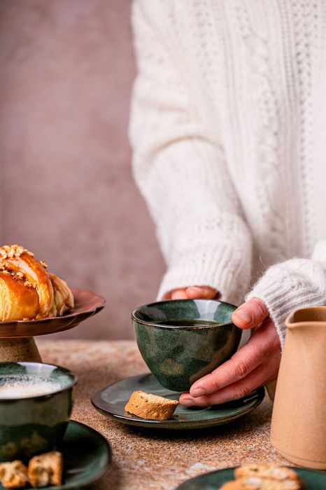 Serwis kawowy na 4/8/12 osób Nowoczesny Do Zmywarki Komplet Zielony