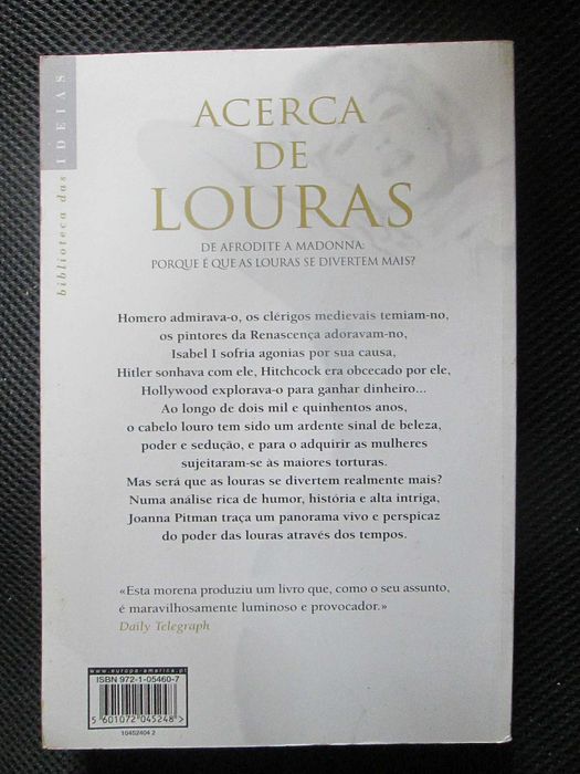 Acerca de Louras - De Afrodite a Madonna, de Joanna Pitman