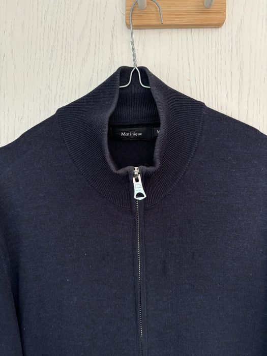 Granatowy swetrek rozpinany meski welna