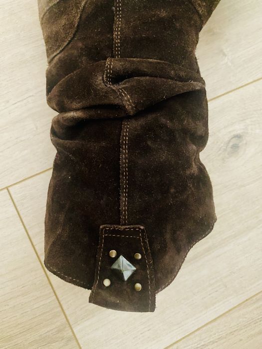 Botas texanas camurça castanha