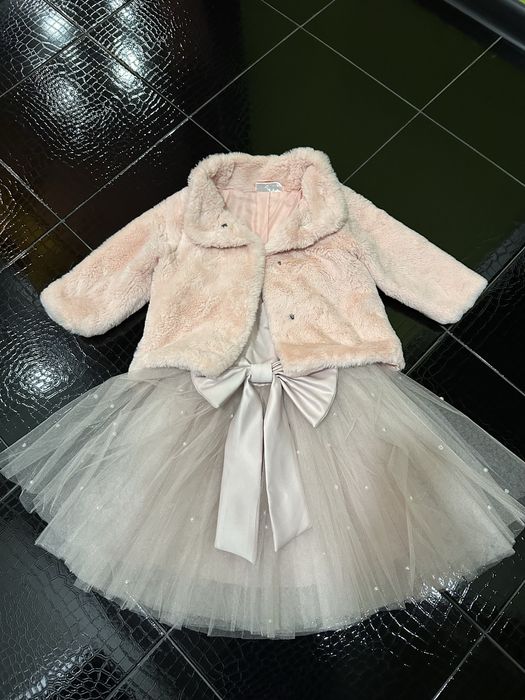 Плаття / шубка колір пудра