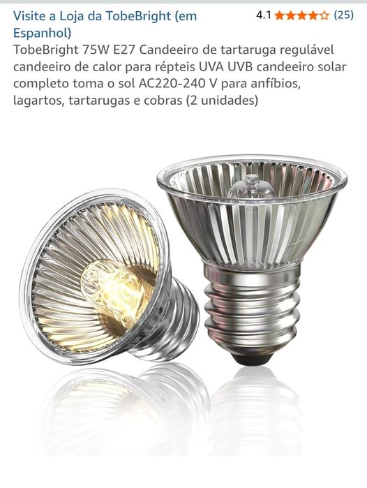 Lâmpadas UV para répteis - pack de 2