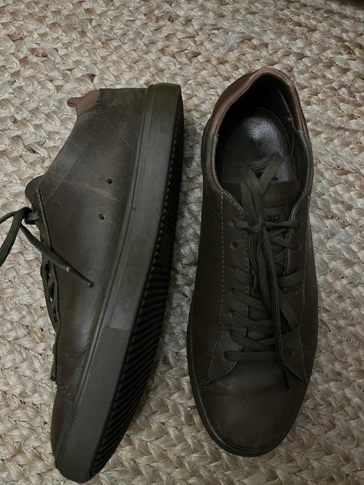 Коричневі шкіряні туфлі-кеди Clae розмір 41