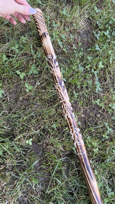 Тростина для ходьби, палиця, трость, деревʼяна, із дерева, з ручкою