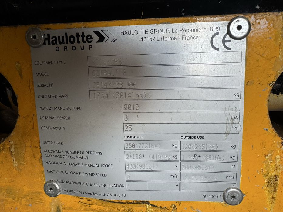 Plataforma elevatória Elétrica 8mt Usada