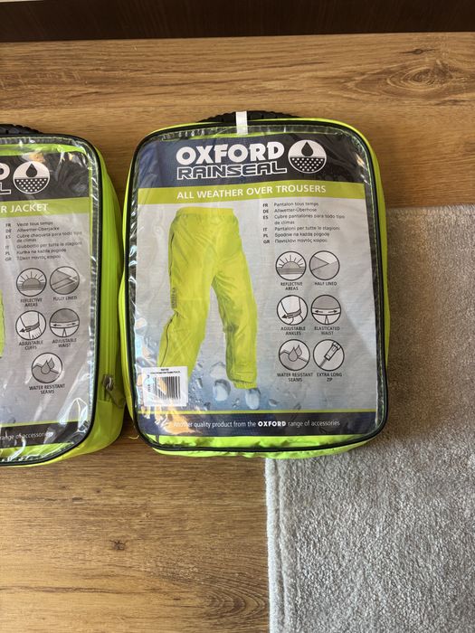 Zestaw Marki Oxford, seria rainseal wodoodporna kurtka i spodnie w odblaskowym kolorze, ochrona przeciwdeszczowa, poprawia bezpieczenstwo
