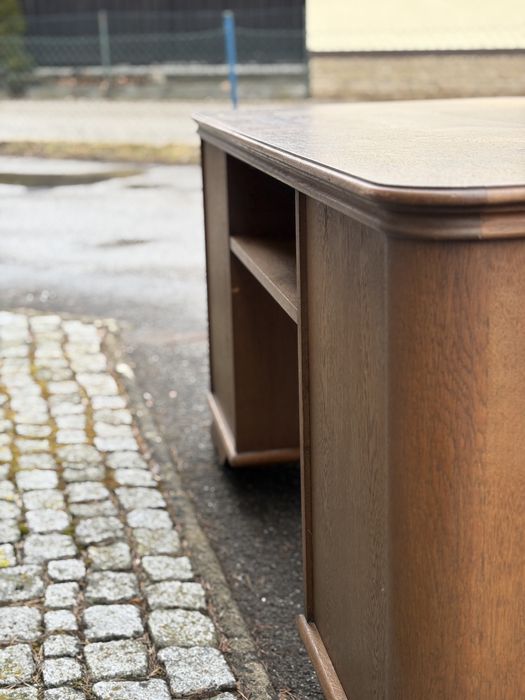 Klasyczne biurko gabinetowe Art Deco miedzywojenne