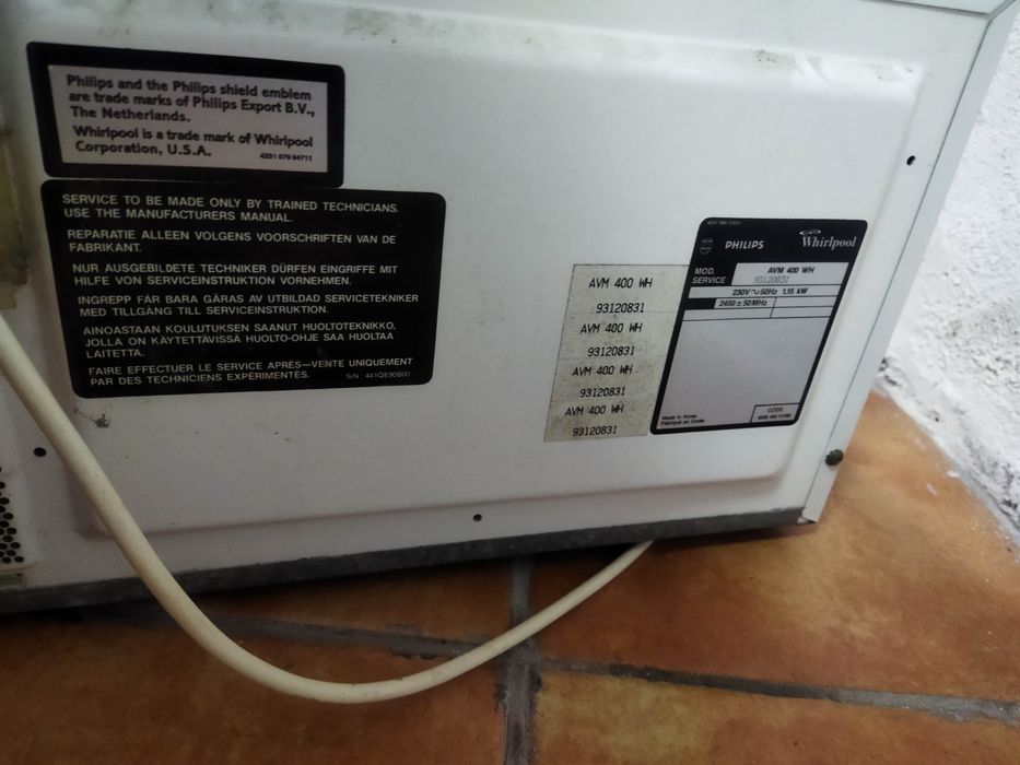 Micro ondas, microondas Philips Whirlpool, para reparação, bom estado