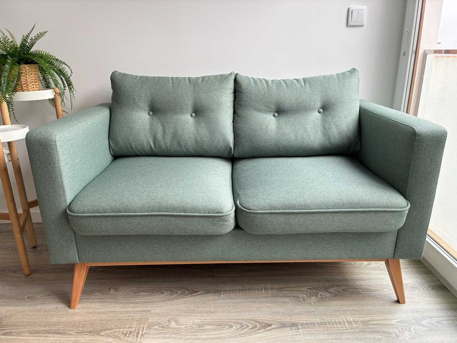 Sofá escandinavo azul 2 lugares Brooke Maisons du Monde