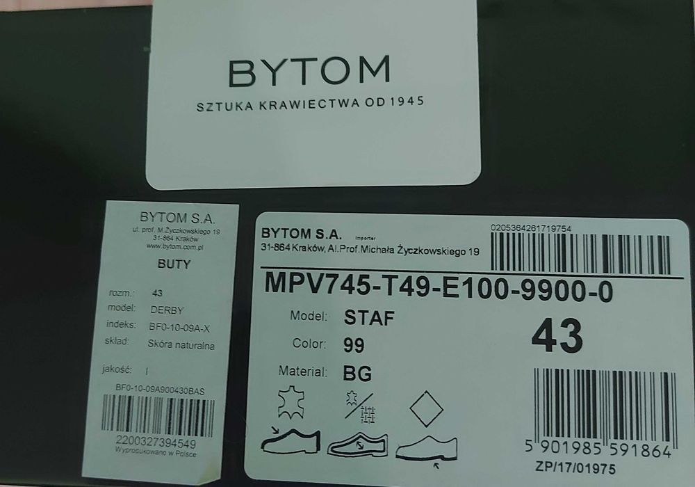 Buty BYTOM skóra naturalna