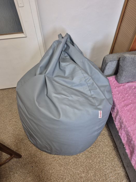 Pufa xl italpouf szara ekoskora