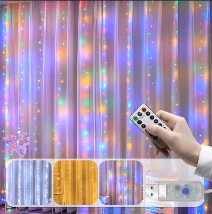 Гірлянда штора роса USB