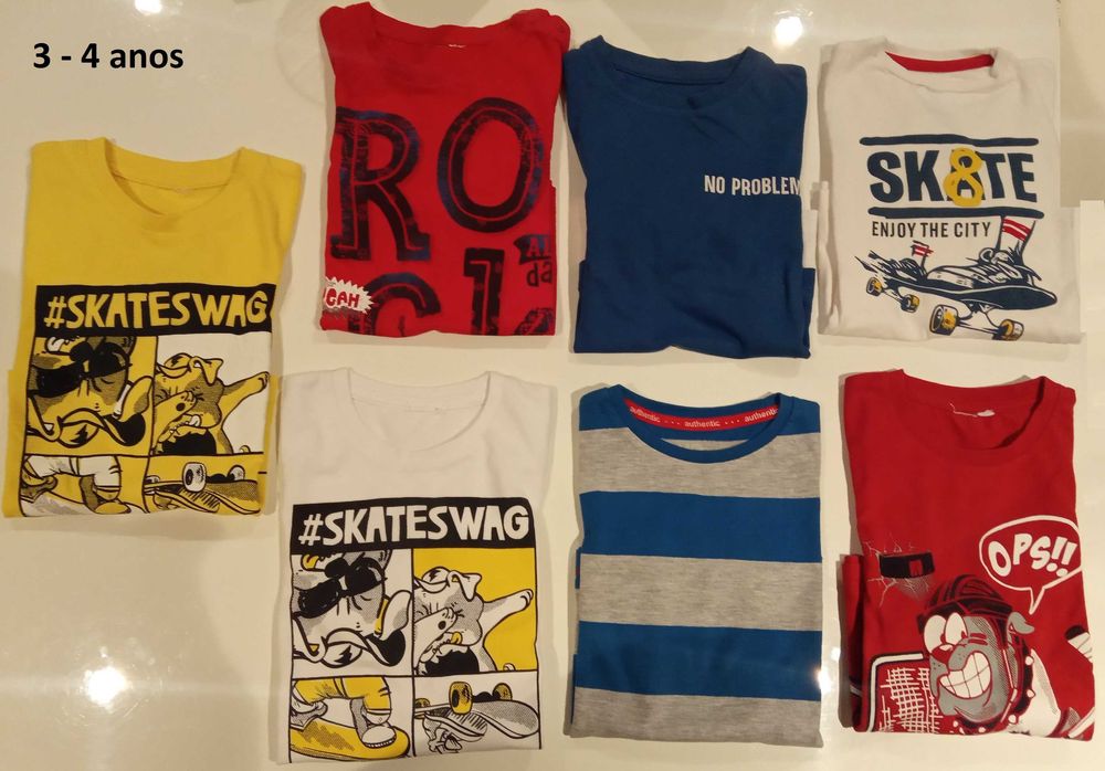 Camisolas manga comprida menino 12m a 4anos