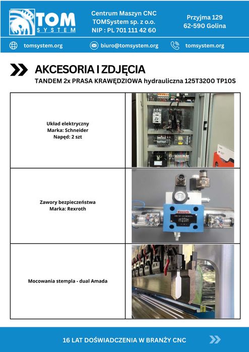 Prasa krawędziowa hydrauliczna TANDEM 2x 125T3200 TP10S