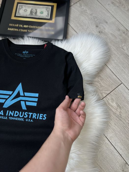 Оригинал Мужская Футболка Alpha Industries Casual Fred logo perry | Альфа S