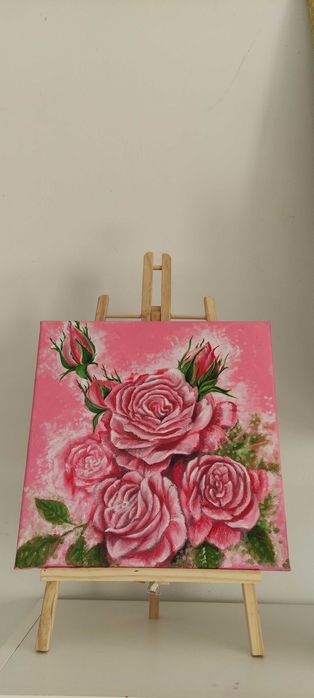 Картина "Ніжність троянд" 30×30 см