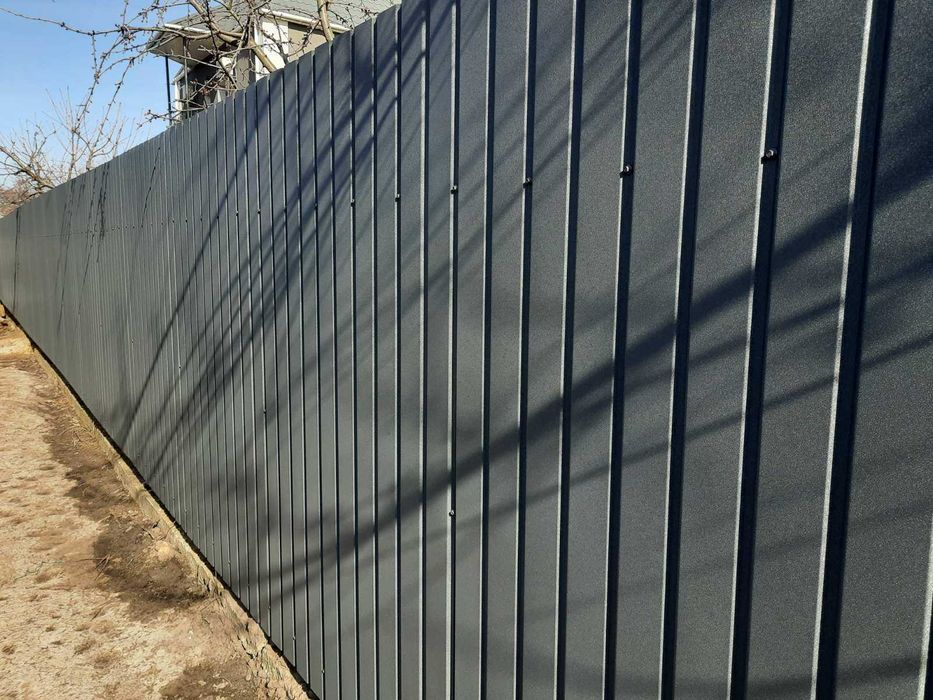 Забор из профнастила под ключ. Ворота, Калитки, Столбы, Фундамент