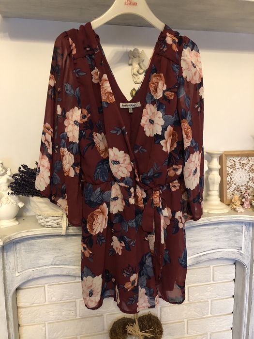 69 zł kombinezon bordowy w kwiaty M