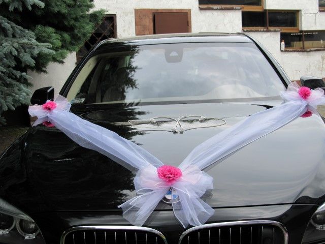 Dekoracja samochodu ~ SZARFA ŚLUB STROIK OZDOBA