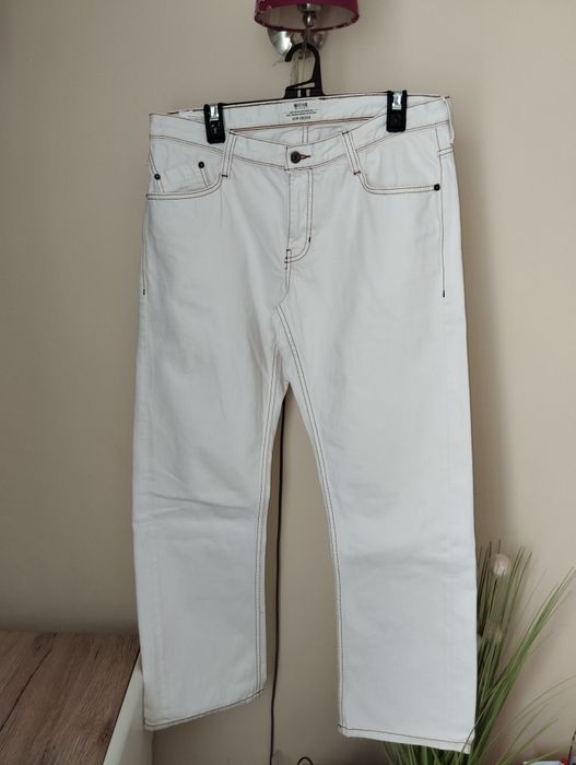 Mustang jeans spodnie dżinsowe białe Oregon W36 L30 XL