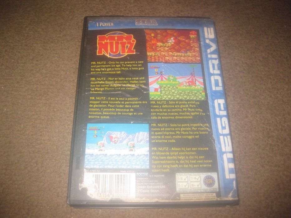 Jogo "Mr. Nutz" para Sega Mega Drive