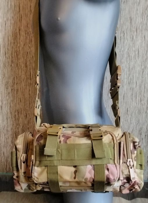 Torba na ramię saszetka na pas nerka 3w1 militarna system MOLLE