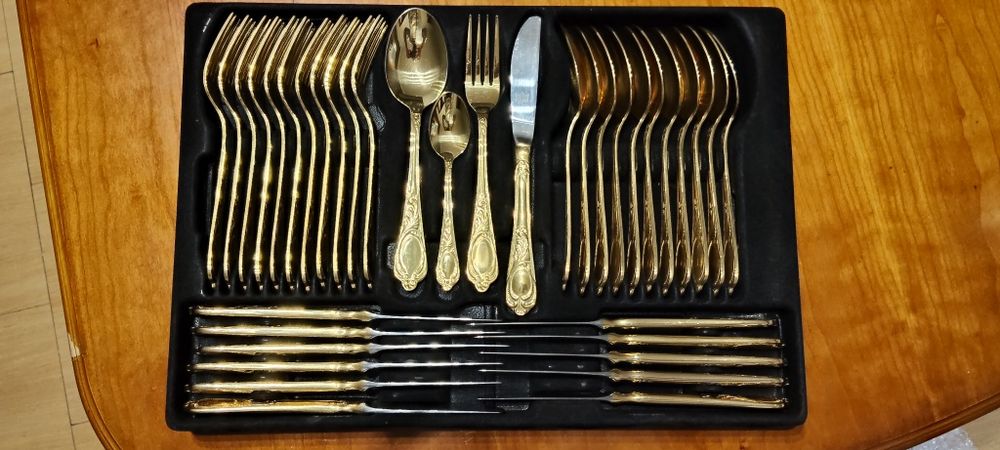 Faqueiro SBS Solingen "Wien" – Banhado a Ouro 23/24K