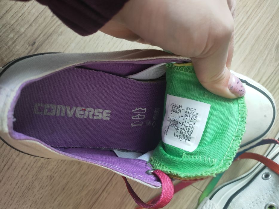 Kolorowe tęczowe trampki Converse r.37
