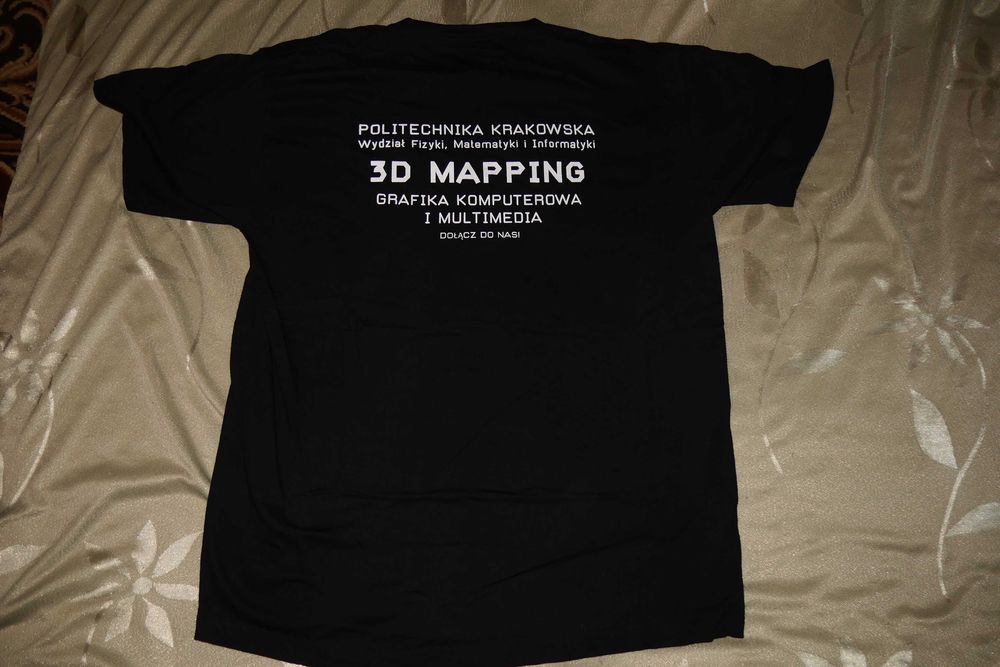 Nowa koszulka podkoszulek tshirt czarny informatyk 3D mapping XL