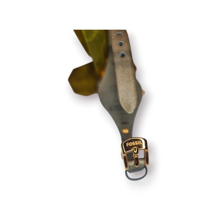 Relógio Feminino FOSSIL–Mostrador Preto+Caixa Dourada|Pulseira em Pele