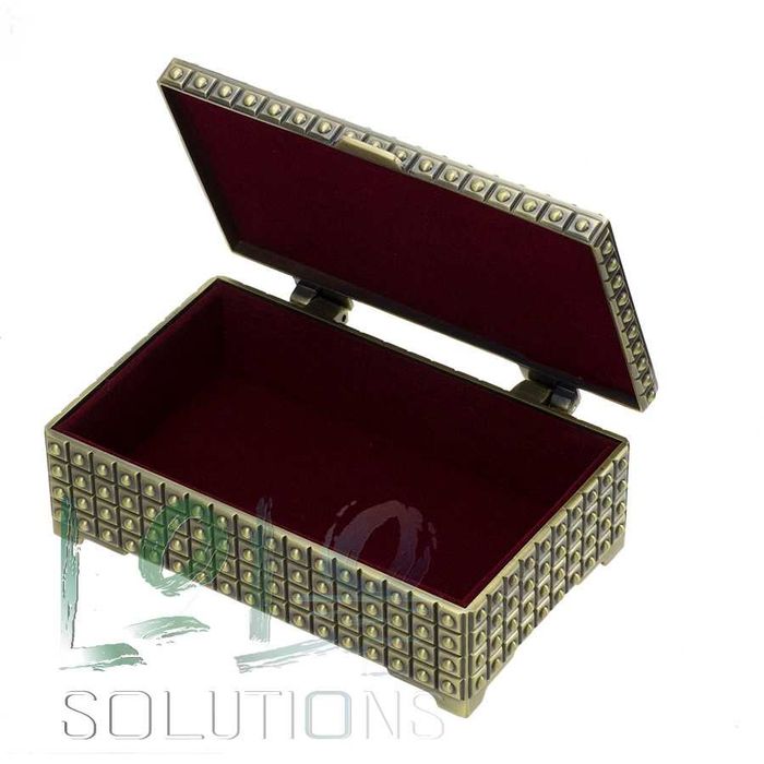 Nowoczesna szkatułka platerowa, oksydowana