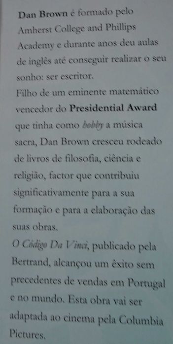 Anjos e Demónios de Dan Brown