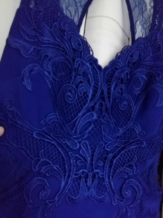 NOWA sukienka z gipiurą koronkowa Sylwester wesele bal elegancka 40 L