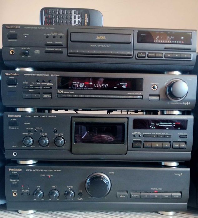 Duża Wieża Hi-Fi TECHNICS kpl.+BT tj.JBL,Denon,Sony