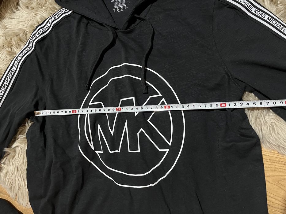 Michael Kors bluza z kapturem czarna logo mk i lampas r S M