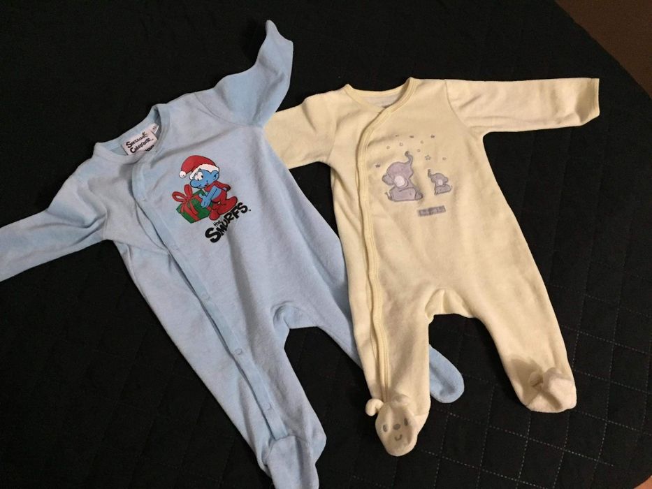 Spioch pajacyk do spania z weluru rozm 62 -2 sztuki