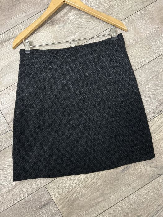 Krótka spódniczka mini wełniana elegancka do pracy kozaków wełną l 40