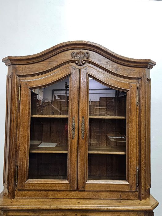 Stylowy dębowy kredens biblioteczka witryna Francja /