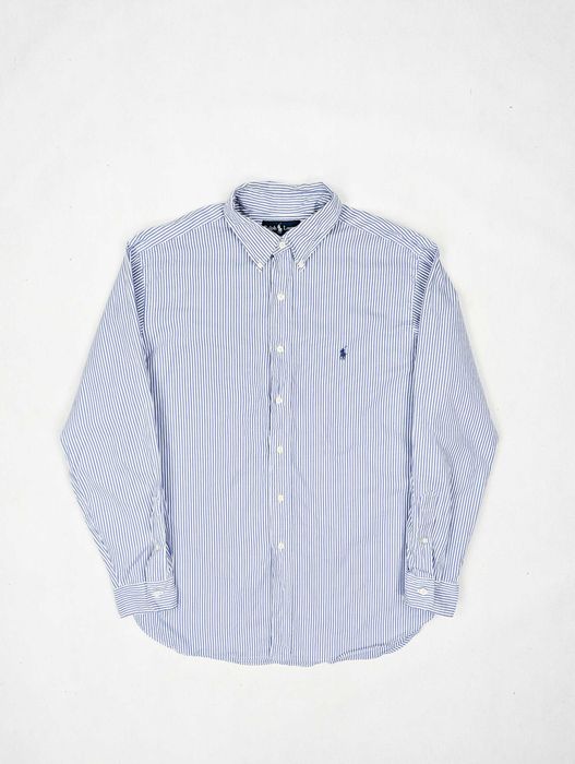 Polo Ralph Lauren koszula biała niebieska w paski XXL logo