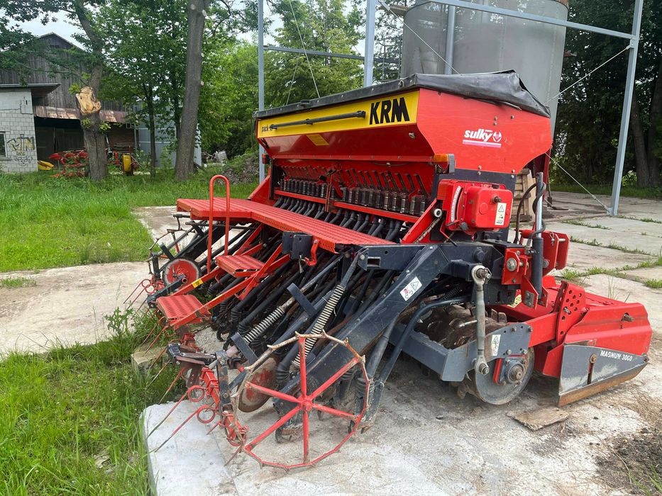 Zestaw uprawowo-siewny 3m, brona wirowa Kuhn, siewnik Sulky