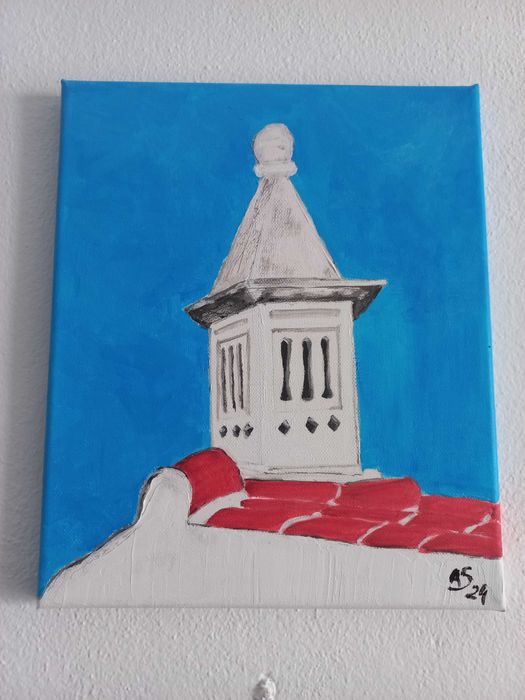 Pintura em acrílico sobre tela - chaminé algarvia