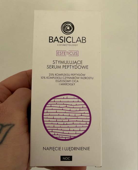 Basic lab Stymulujące serum peptydowe do twarzy na noc, 25% kompleksu peptydów