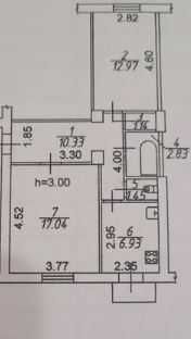 2х квартира 53 кв.м., пл.Поляка.